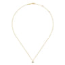 14K Yellow-White Gold Diamond Evil Eye Pendant Necklace - 0.03 ct