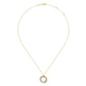 14K Yellow-White Gold Diamond Pave and Twisted Rope Interlocking Circles Necklace - 0.25 ct