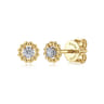 14K Yellow-White Gold Diamond Stud Earrings-Bujukan - 0.06 ct
