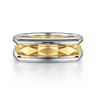 14K Yellow-White Gold Faceted Ring in High Polished Finish