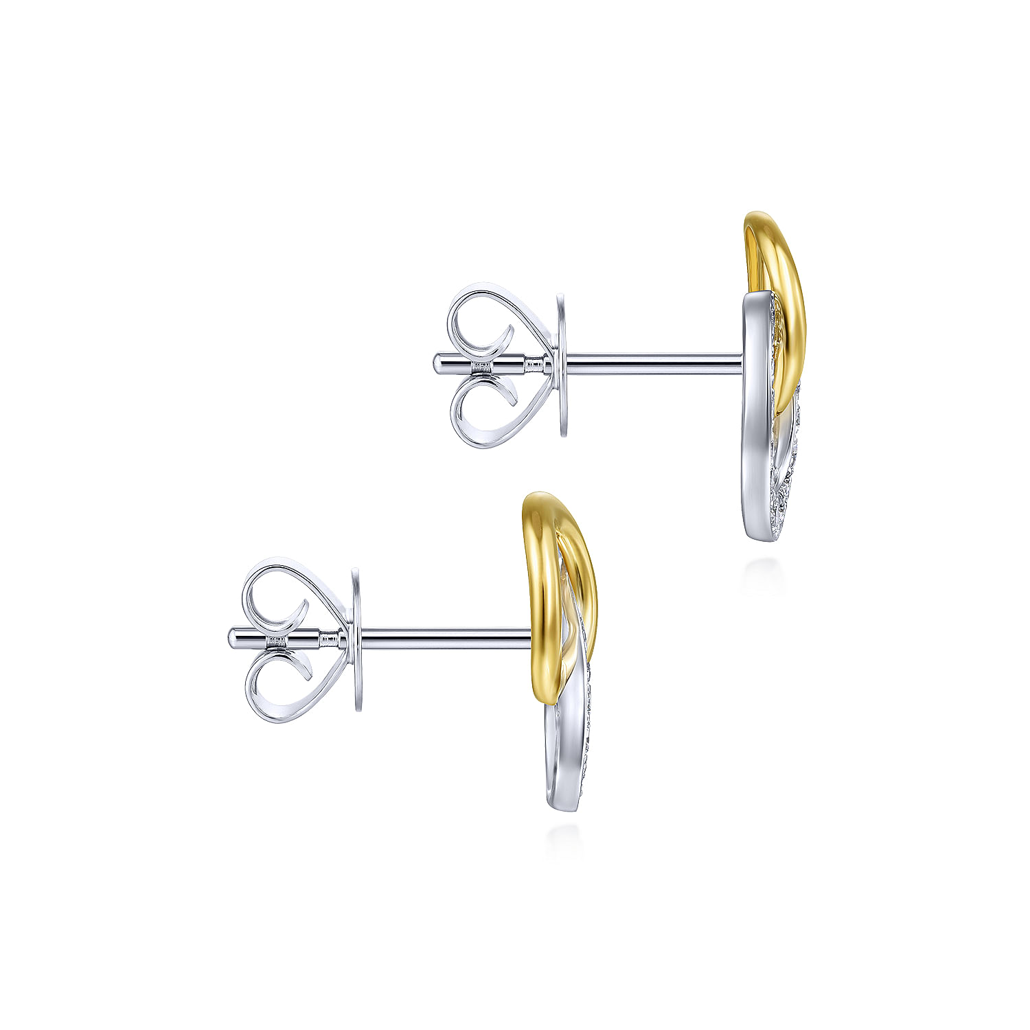 14K-Yellow-White-Gold-Interlocking-Links-Diamond-Stud-Earrings3