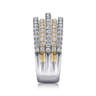 14K Yellow-White Gold Layered Wide Band Diamond Ring - 0.95 ct