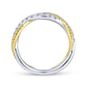 14K Yellow-White Gold Matching Wedding Band - 0.38 ct