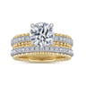 14K Yellow-White Gold Matching Wedding Band - 0.3 ct