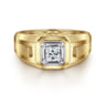 14K Yellow-White Gold Mens Engagement Ring in High Polish Finish - 0.5 ct