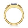 14K Yellow-White Gold Mens Engagement Ring in High Polish Finish - 0.5 ct