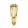 14K Yellow-White Gold Mens Engagement Ring in High Polish Finish - 0.5 ct