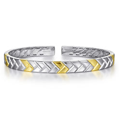 14K-Yellow-White-Gold-Open-Herringbone-Cuff-Bangle1