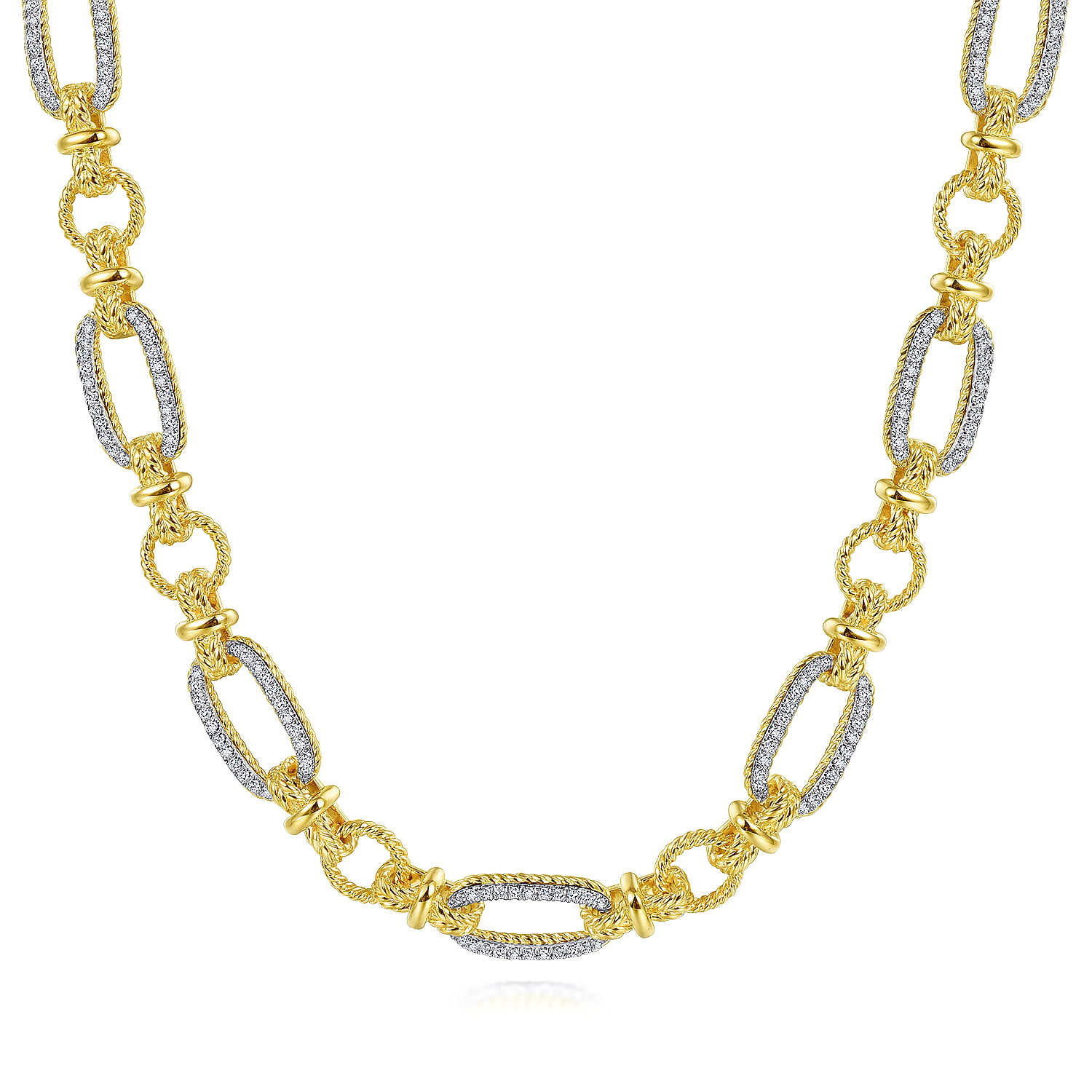 14K-Yellow-White-Gold-Oval-Chain-Twisted-Rope-Link-Necklace-with-Diamond-Pave1