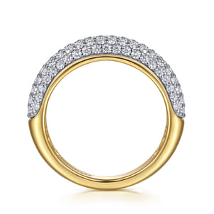 14K Yellow-White Gold Pave Diamond Anniversary Band