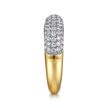 14K Yellow-White Gold Pave Diamond Anniversary Band