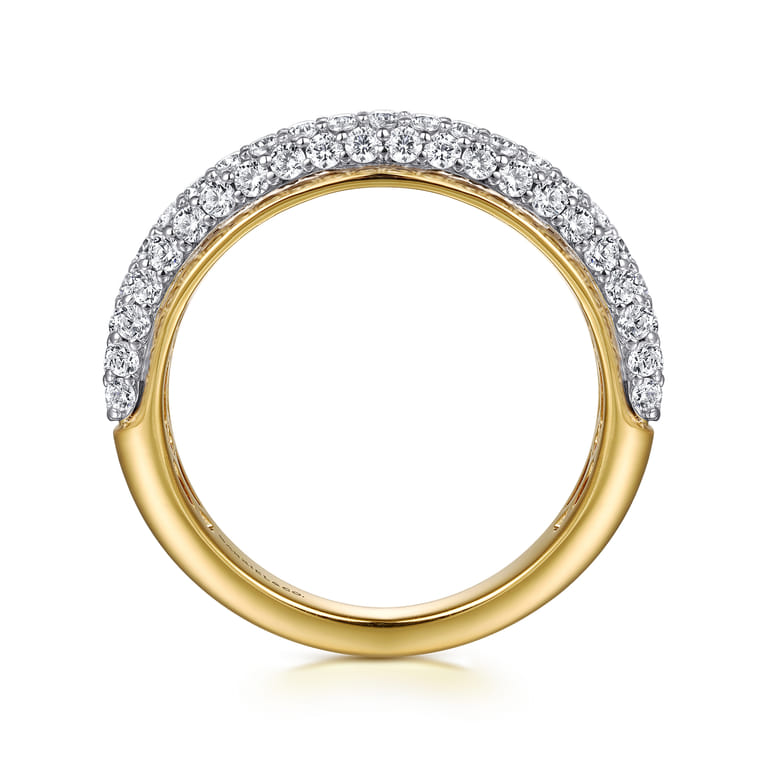Fancy Wedding Ring in 14k Yellow/white Gold with Round Natural Diamond at Gabriel & Co. - Shot 2