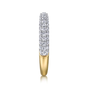 14K Yellow-White Gold Pave Diamond Anniversary Band