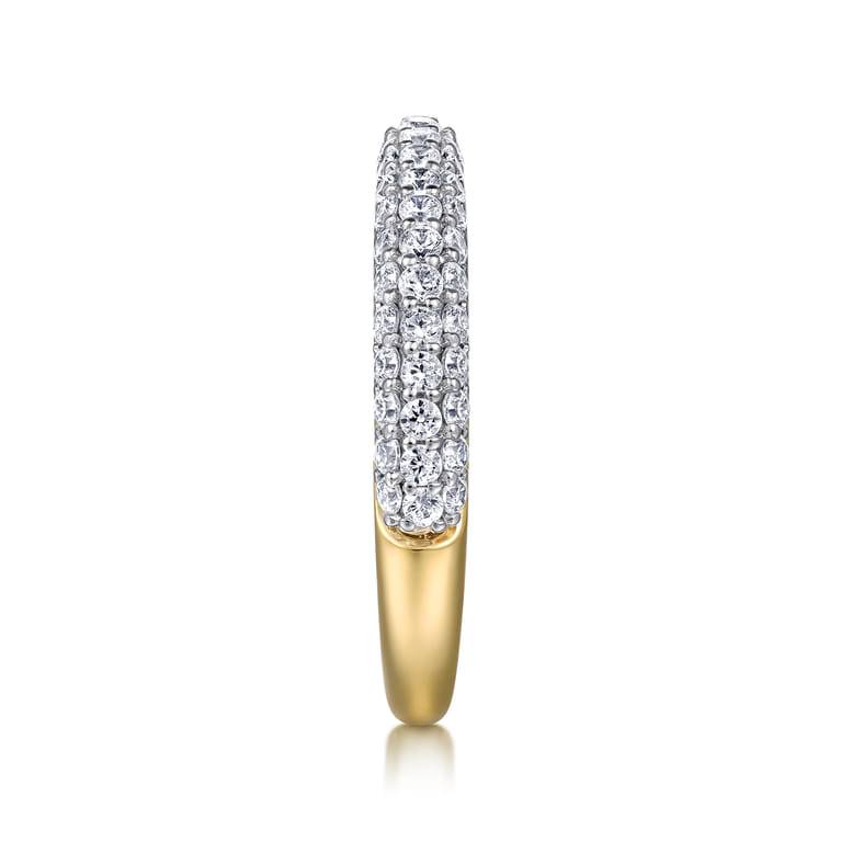 Fancy Wedding Ring in 14k Yellow/white Gold with Round Natural Diamond at Gabriel & Co. - Shot 4