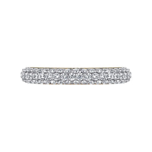 14K Yellow-White Gold Pave Diamond Anniversary Band