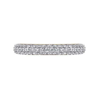 14K Yellow-White Gold Pave Diamond Anniversary Band