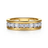 Fancy Wedding Ring in 14k Yellow/white Gold with Baguette Natural Diamond at Gabriel & Co.