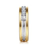 Fancy Wedding Ring in 14k Yellow/white Gold with Baguette Natural Diamond at Gabriel & Co.