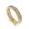 Straight Wedding Ring in 14k Yellow/white Gold with Round Natural Diamond at Gabriel & Co.