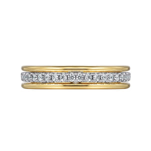 14K Yellow-White Gold Round Diamond Anniversary Band