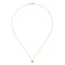 14K Yellow-White Gold Round Diamond Pendant Necklace with Hexagonal Frame - 0.05 ct