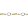 14K Yellow-White Gold Station Bracelet with Diamond Oval Links - 1.55 ct