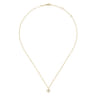 14K Yellow-White Gold Twisted Rope Clover Pendant Necklace with Diamond Center - 0.01 ct