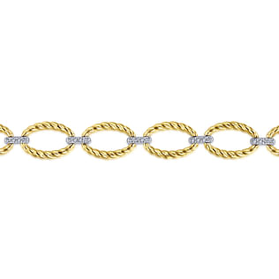 14K-Yellow-White-Gold-Twisted-Rope-Oval-Link-Bracelet-with-Diamond-Connectors2