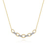 14K Yellow-White Gold Twisted Rope Oval Link Necklace with Diamond Connectors - 0.25 ct