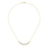 14K Yellow-White Gold Twisted Rope Oval Link Necklace with Diamond Connectors - 0.25 ct