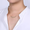 14K Yellow-White Gold Twisted Rope Oval Link Necklace with Diamond Connectors - 0.25 ct