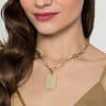 14K Yellow-White Paper Clip Chain Necklace with Diamond Stations - 2.13 ct