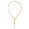 14K Yellow-White Y Chain Necklace with Diamond Drop - 1.5 ct