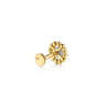 14K Yellow and White Gold Bujukan Diamond Single Flatback Stud Earring - 0.03 ct