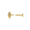 14K Yellow and White Gold Bujukan Diamond Single Flatback Stud Earring - 0.03 ct