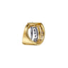 14K Yellow and White Gold Diamond 15mm Huggie Earrings - 2.1 ct