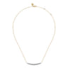 14K Yellow and White Gold Graduating Diamond Bar Necklace - 0.75 ct