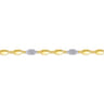 14K Yellow and White Gold Hexagon and Pave Diamond Tennis Bracelet - 0.4 ct