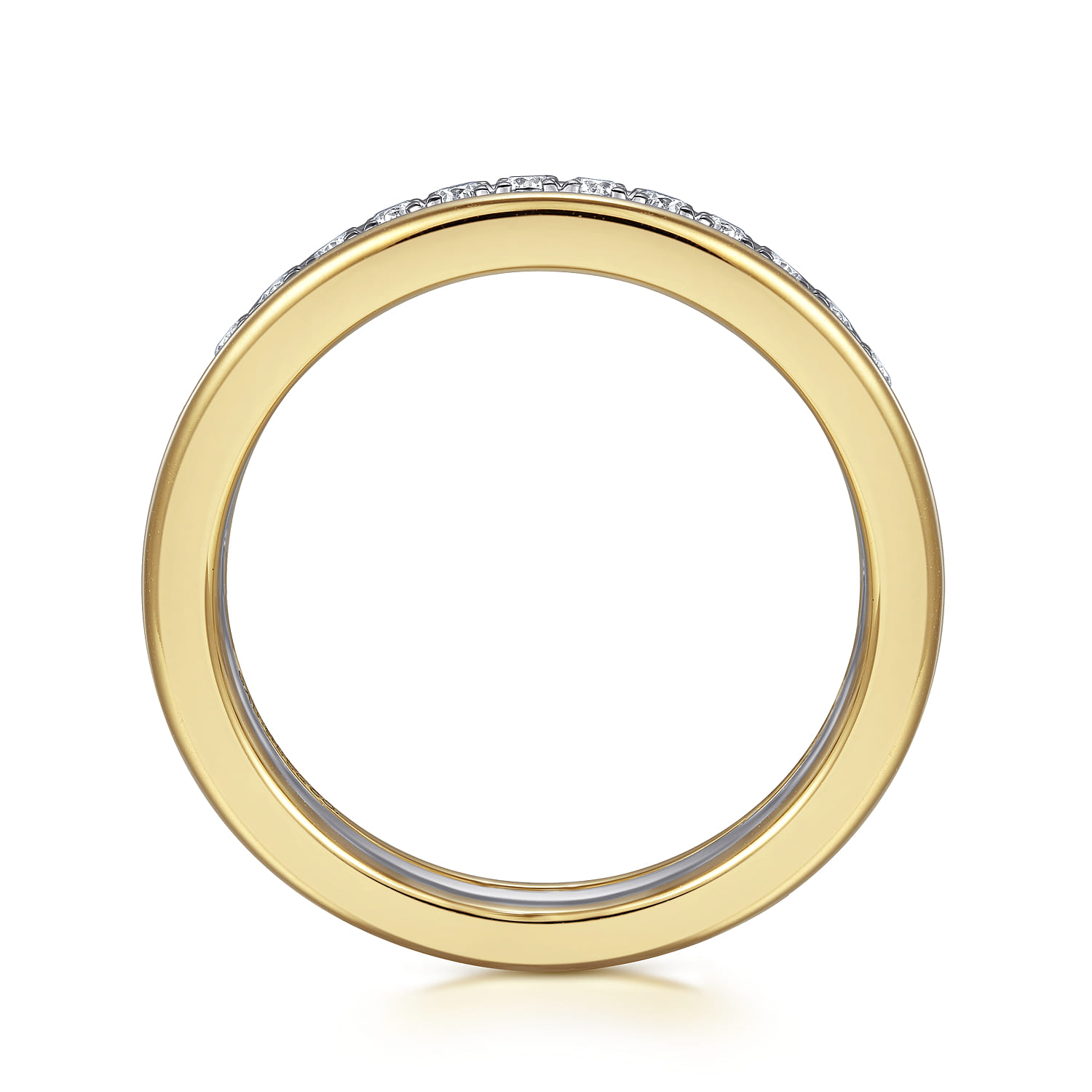 14K Yellow and White Gold Matching Wedding Band - 0.3 ct - Shot 2