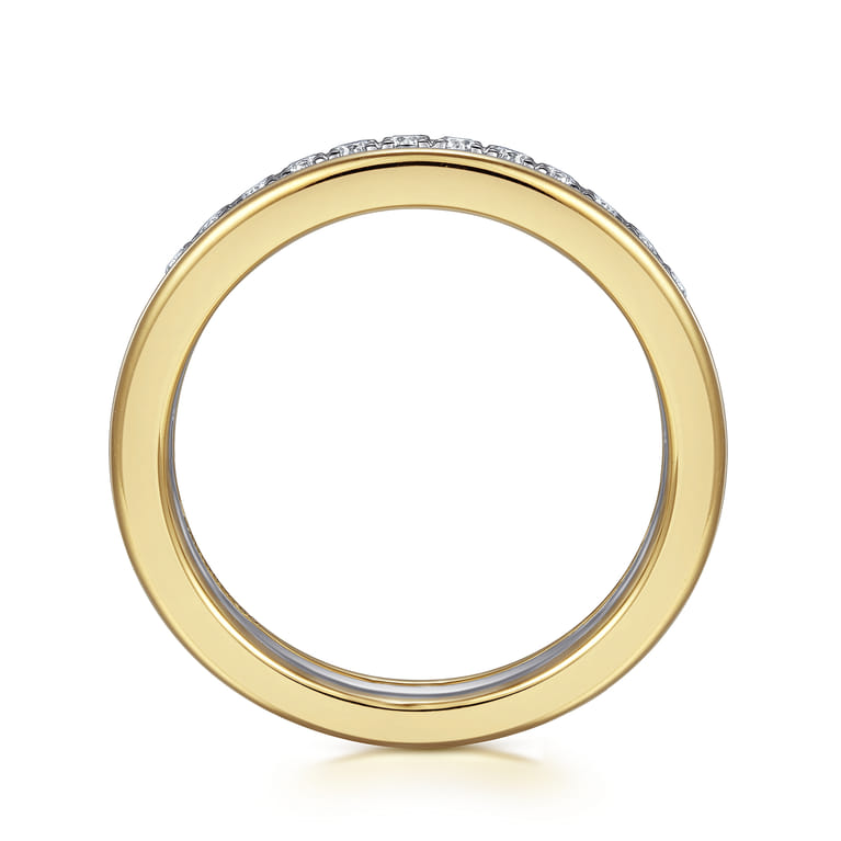 14K Yellow and White Gold Matching Wedding Band - 0.3 ct - Shot 2