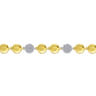 14K Yellow and White Gold Round Discs and Pave Diamond Tennis Bracelet - 0.65 ct