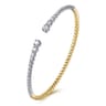 14K Yellow and White Gold Split Cuff Bracelet with Graduating Diamonds - 0.51 ct