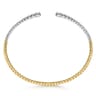14K Yellow and White Gold Split Cuff Bracelet with Graduating Diamonds - 0.51 ct