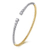 14K Yellow and White Gold Split Cuff Bracelet with Graduating Diamonds - 0.51 ct