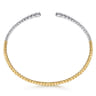 14K Yellow and White Gold Split Cuff Bracelet with Graduating Diamonds - 0.51 ct
