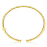 14K Yellow and White Gold Split Cuff with Pyramids and Diamonds - 0.4 ct