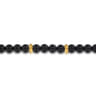 14K Yellow gold and 6mm Black Titanium Bead Men's Bracelet