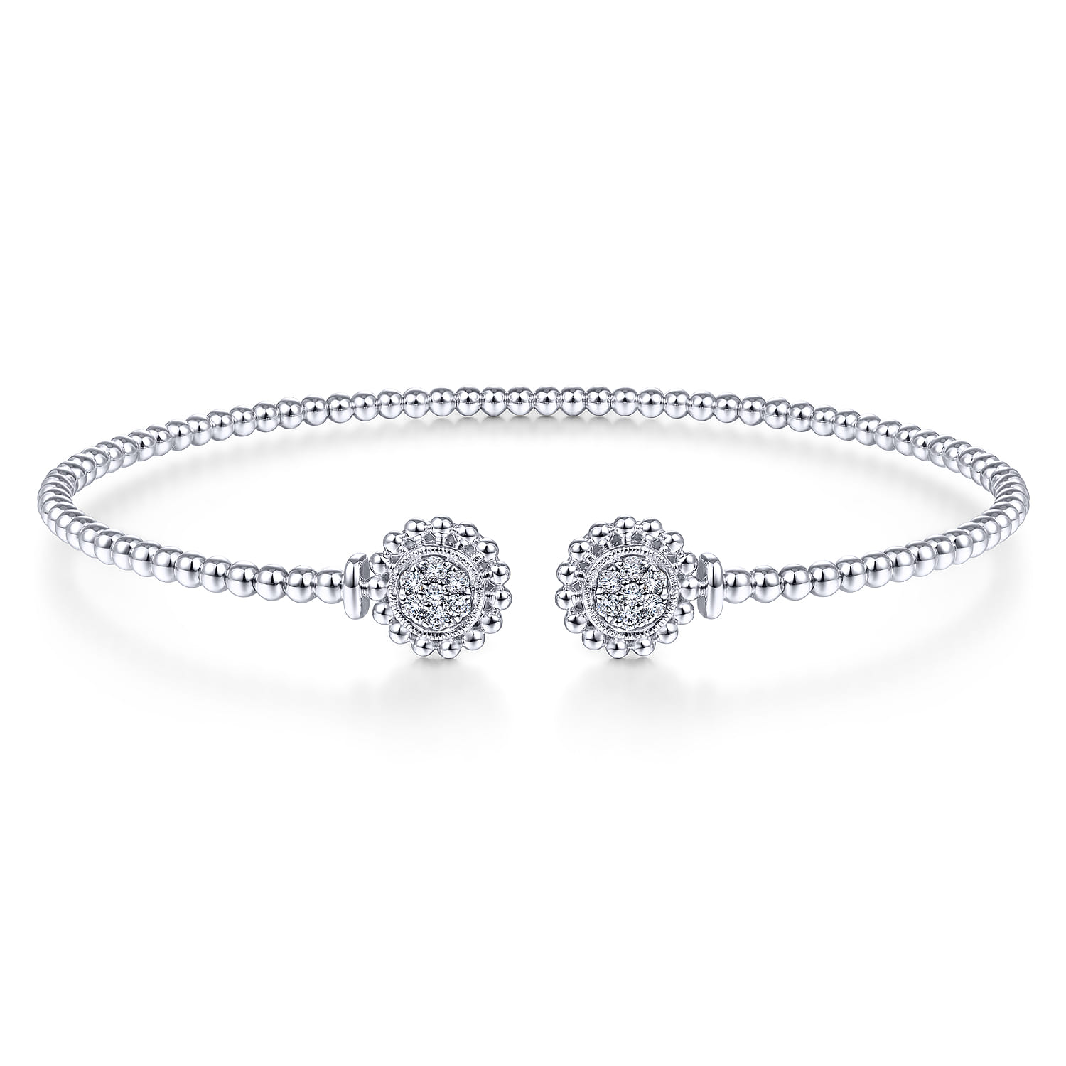 14K white gold bangle with diamonds - 0.18 ct - Shot 1