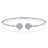 14K white gold bangle with diamonds - 0.18 ct