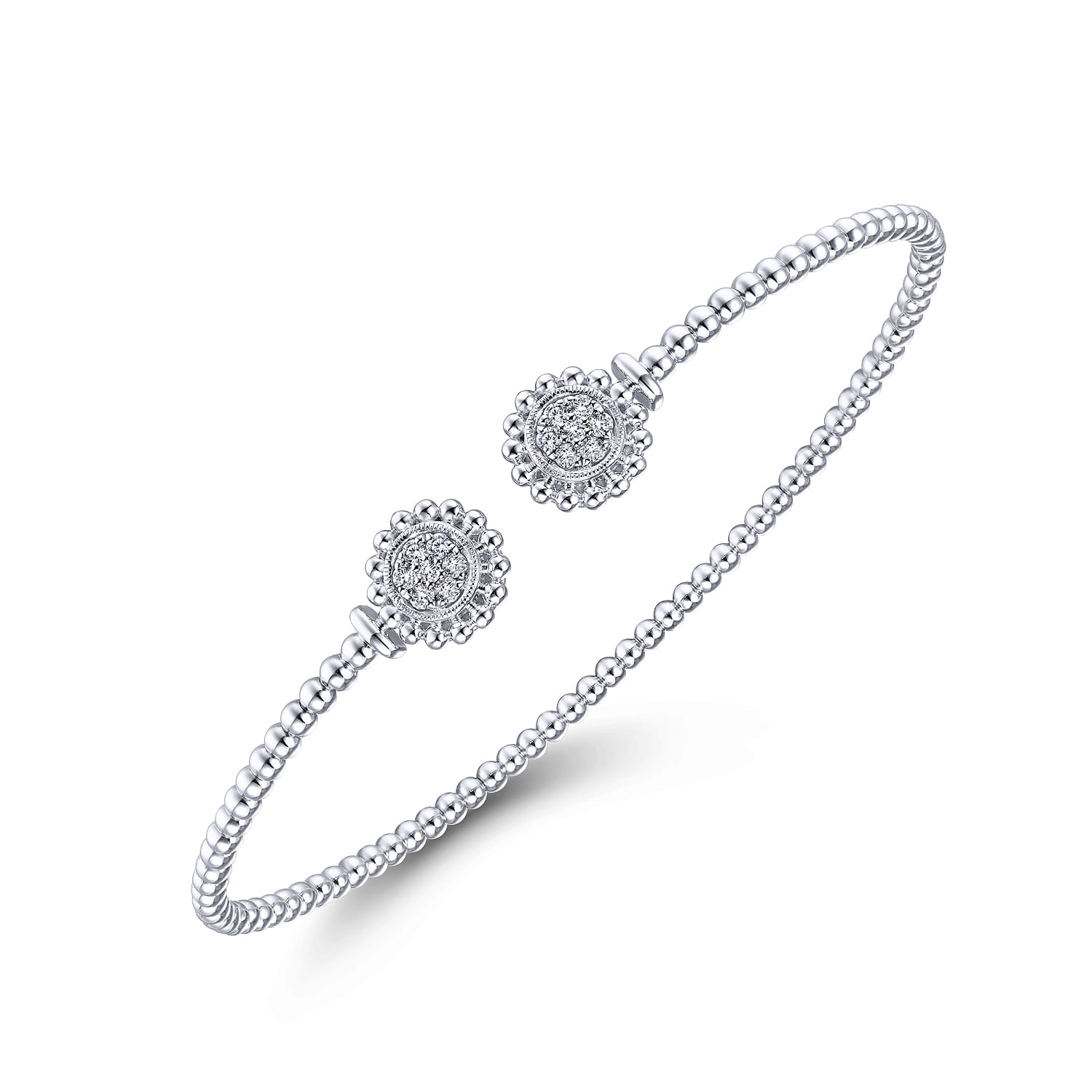14K white gold bangle with diamonds - 0.18 ct - Shot 2